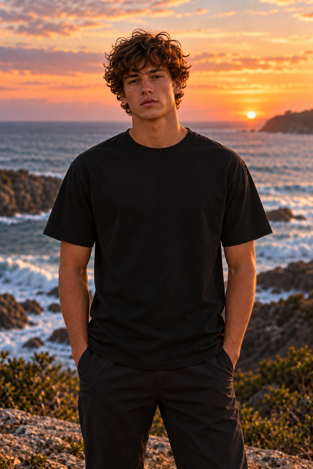 Blue Wolf Signature 'Good Mates' Premium Organic Tee (Classic Black & Grey Marle)