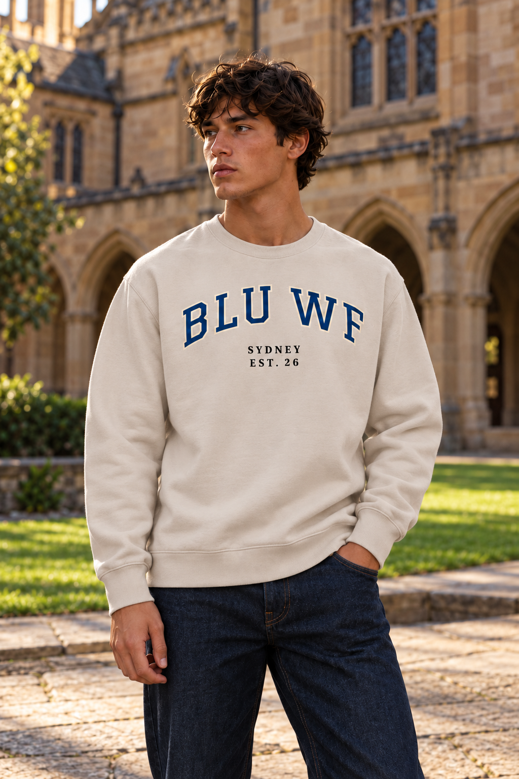 Blue Wolf ‘Sydney’ Collegiate Collection – Relaxed Crewneck