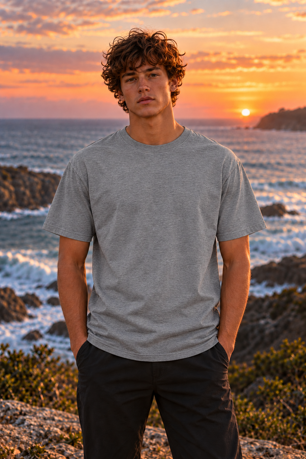 Blue Wolf Signature 'Good Mates' Premium Organic Tee (Classic Black & Grey Marle)
